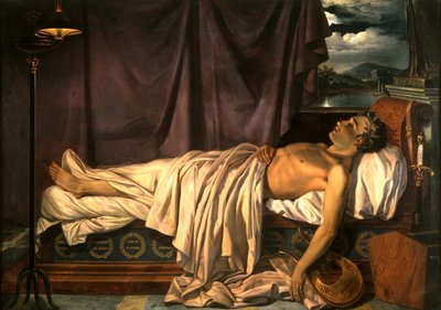Lord Byron en su lecho de muerte de Joseph Dionysius Odevaere